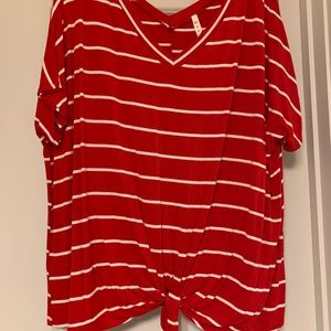 Striped Front tie tunic
